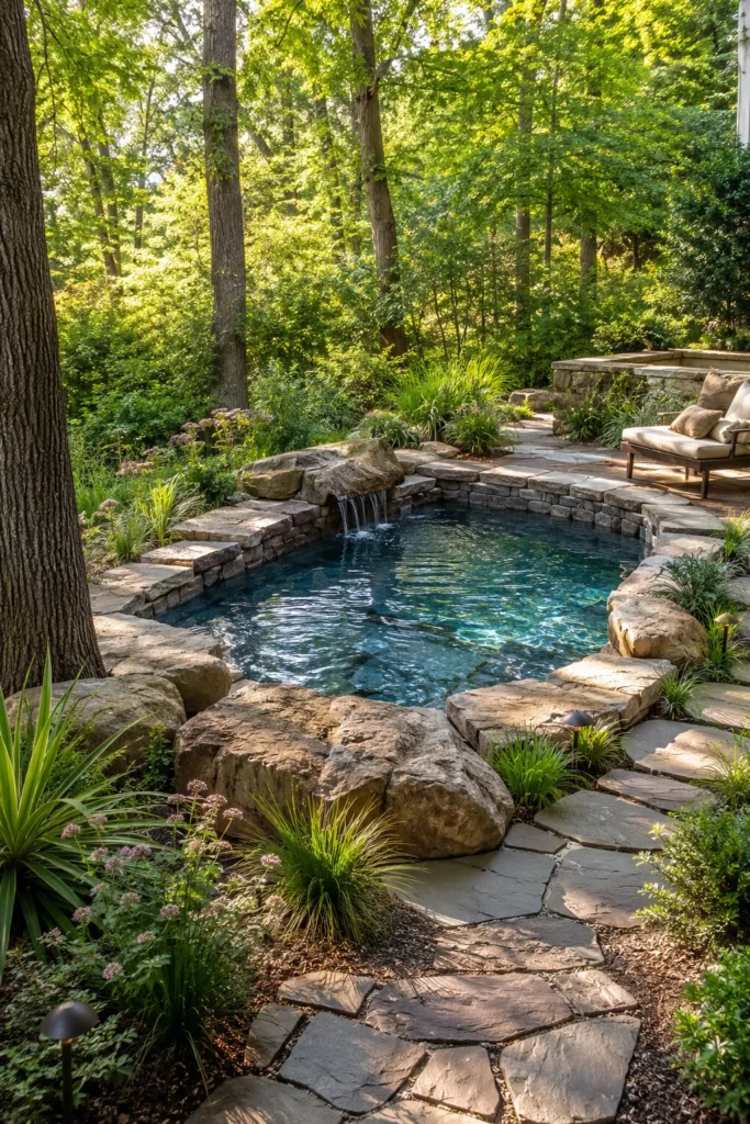 Natural Stone Plunge Pool That Blends Into the Landscape