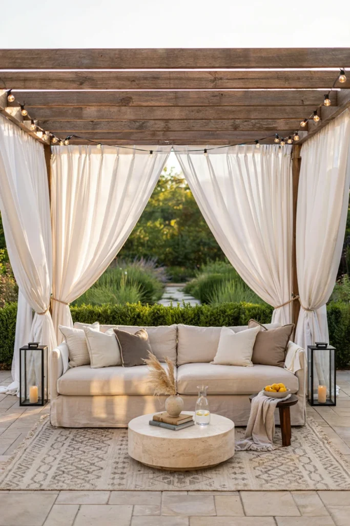 Hang Outdoor Curtains for a Cozy Feel