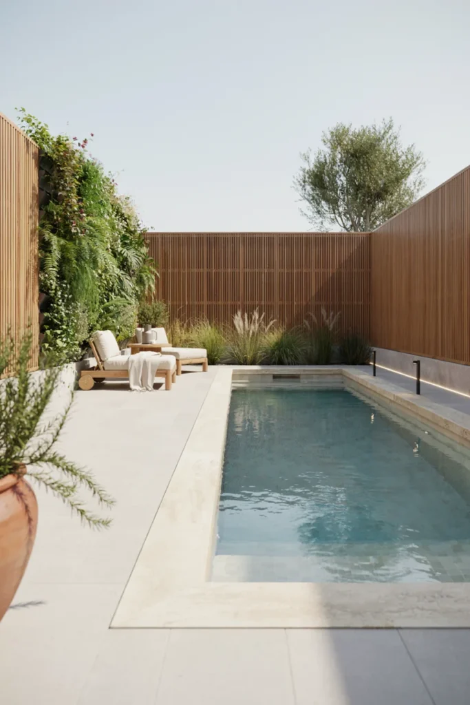 Pool Surrounded by Privacy Screens