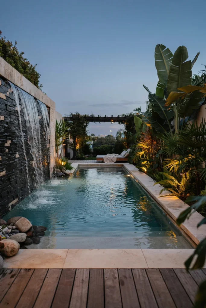 Small Pool With Waterfall Feature