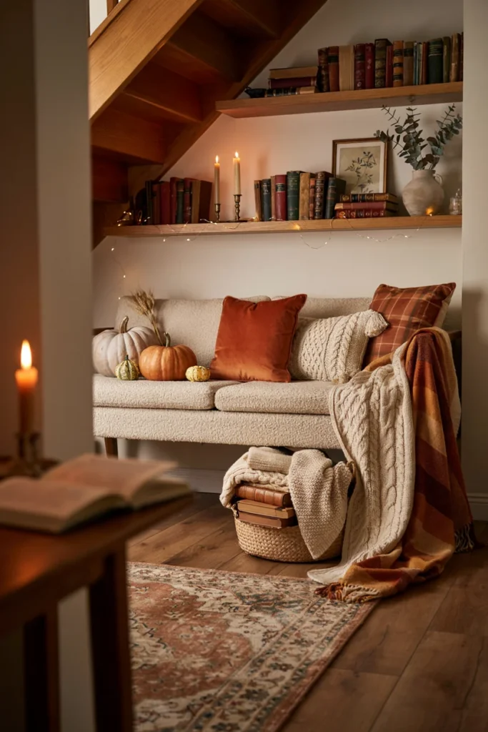 Seasonal Nook with Swappable Textiles and Lighting