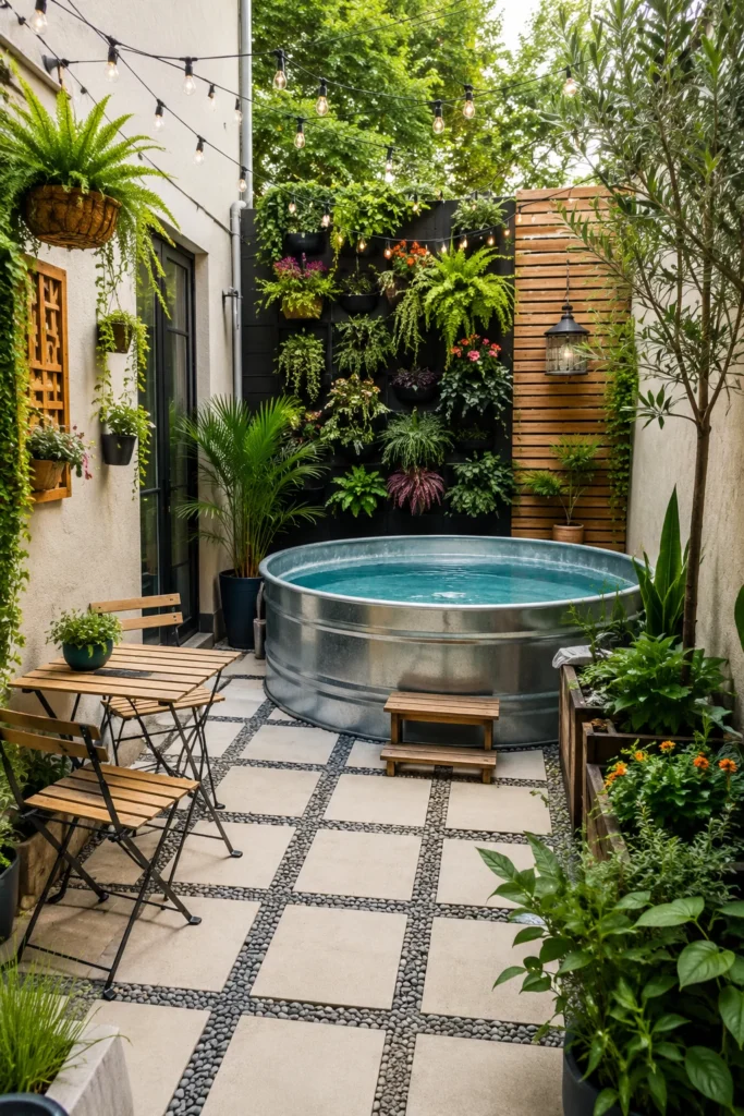 Small-Space Stock Tank Pool for Patios and Courtyards
