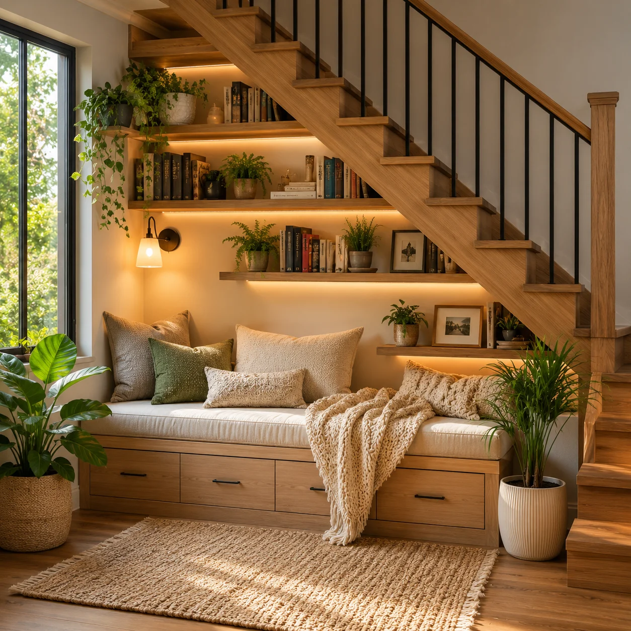14 Staircase Reading Nook Ideas That Turn Unused Space Into a Cozy Retreat