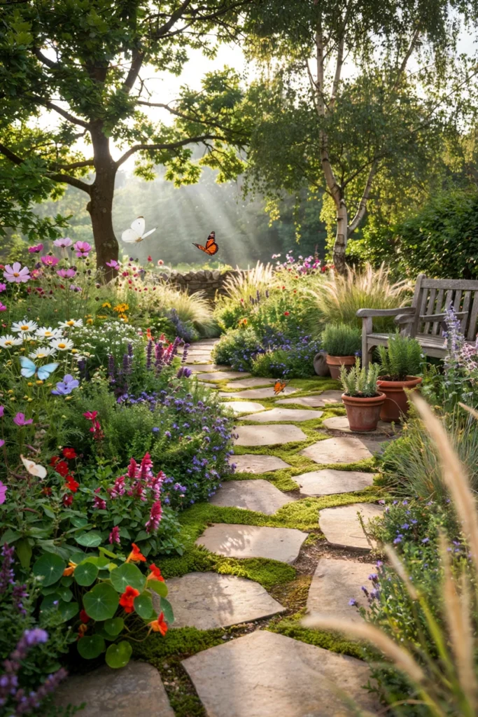 Stepping Stone Patio with Ground Cover
