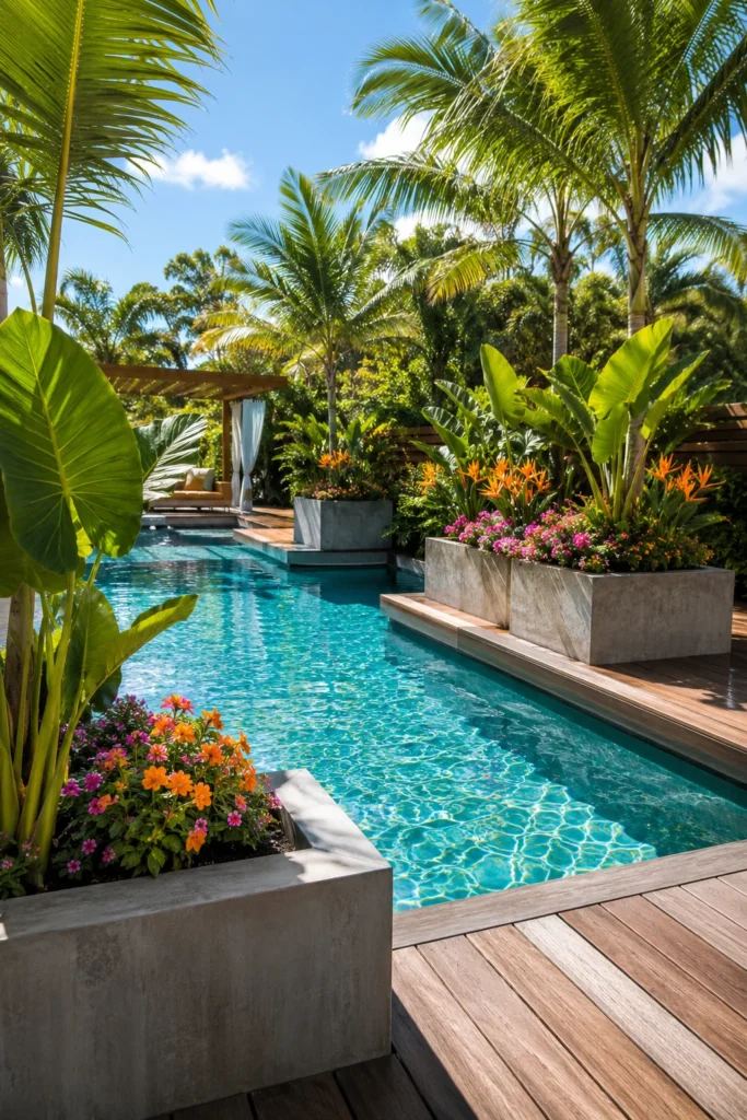 Tropical Plants in Large Planters