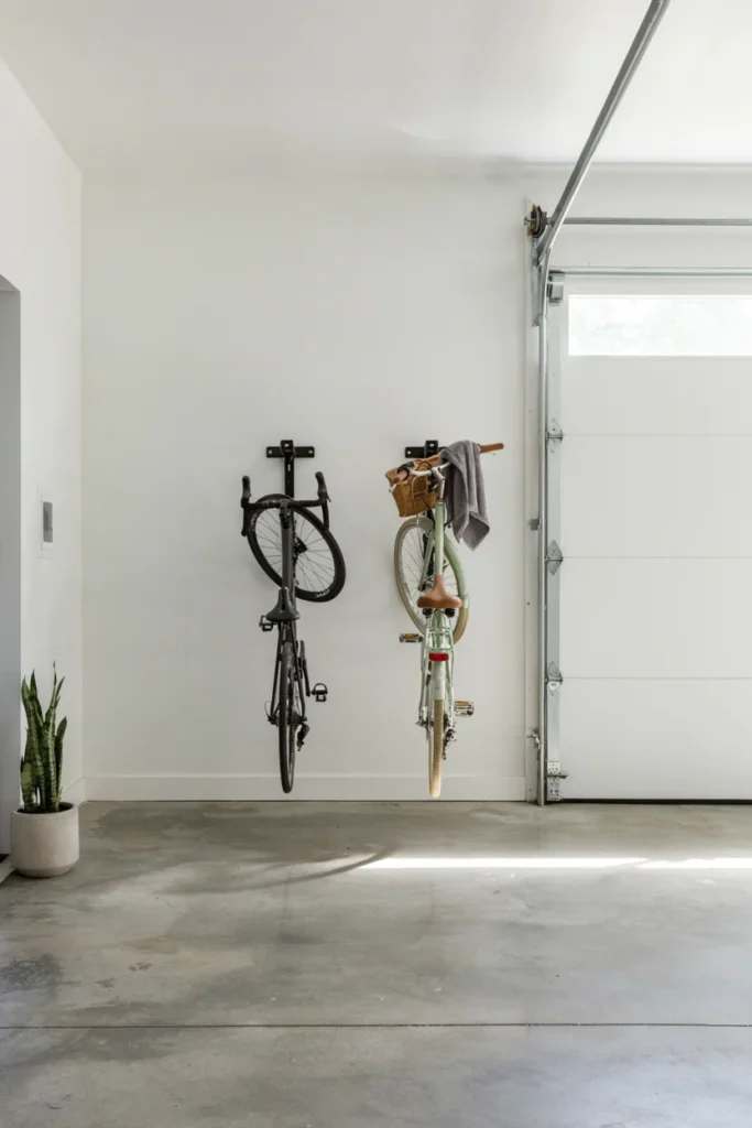Store Bikes on Vertical Wall Racks