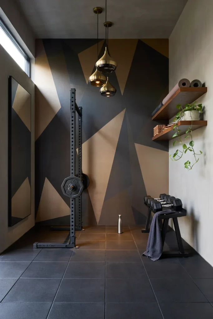 Statement Wallpaper Accent Wall Gym