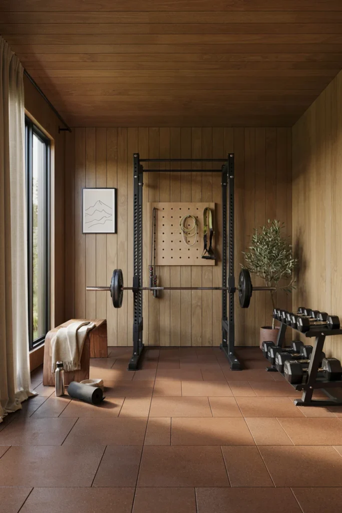 Rubber Flooring in Warm Tones (Not Just Gray)