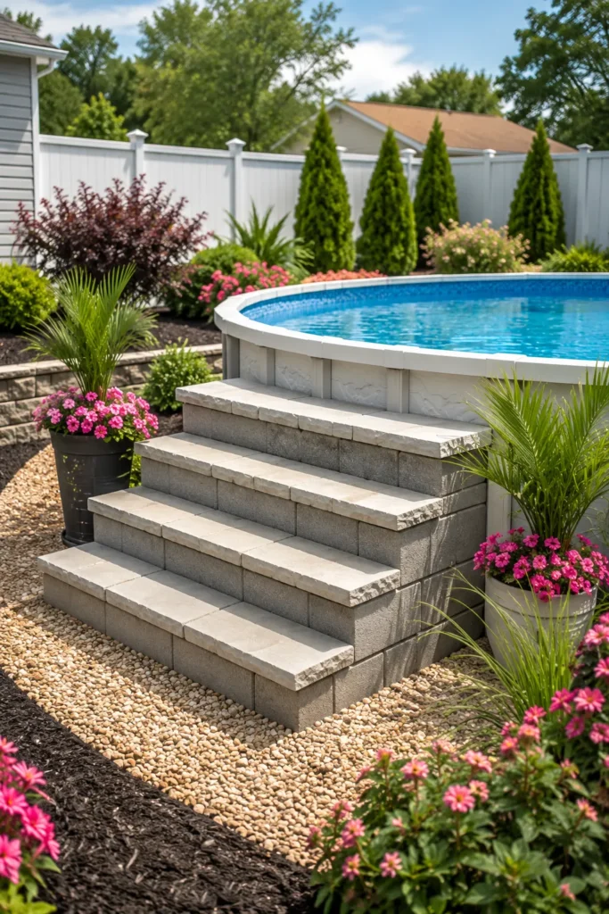 Cinder Block Pool Steps