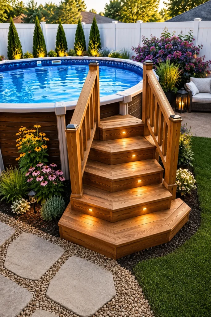 Corner Pool Entry Steps