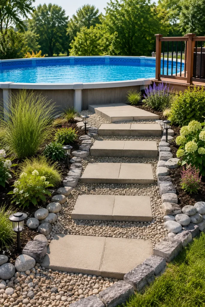 Gravel Base Steps with Pavers