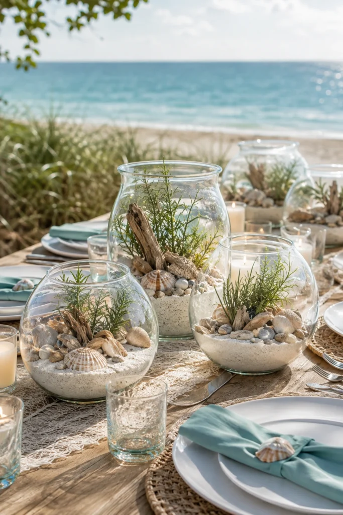 Mini Beach Terrarium Centerpieces