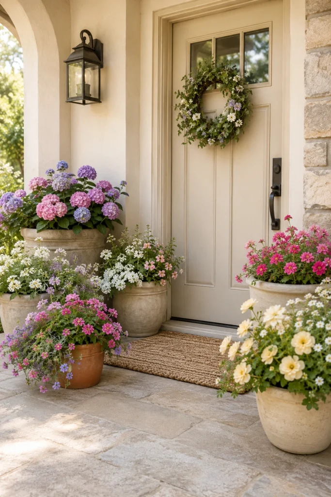 Use Potted Flowers for Color