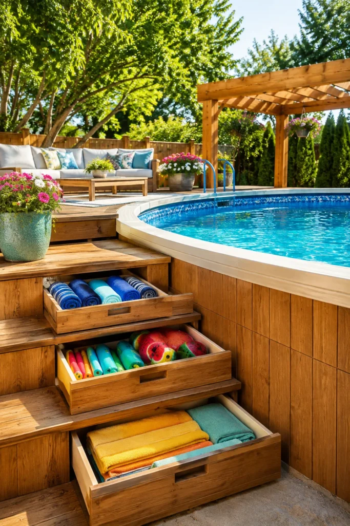 Storage Bench Pool Steps