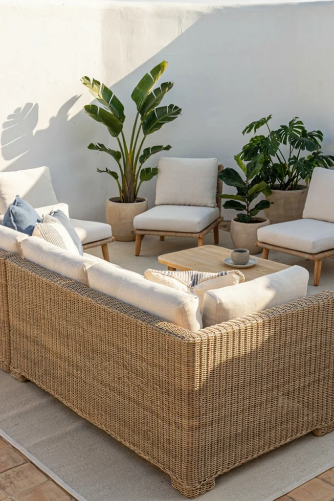 Add Comfortable Wicker Patio Furniture