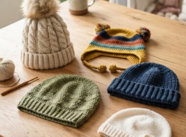Crochet hat ideas featuring colorful handmade hats for different styles and seasons